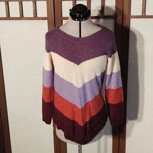 Fortune & Ivy Chevron Pattern  Crew Neck Sweater  Sz M